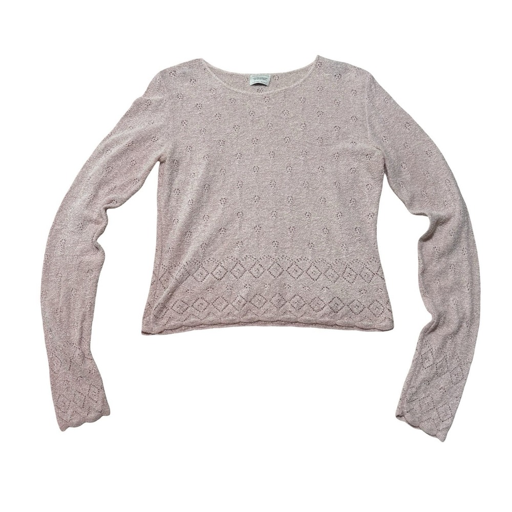 United Colors Of Benetton Women's Round Neck Long Sleeve Top Pink XS 17 x 20.5